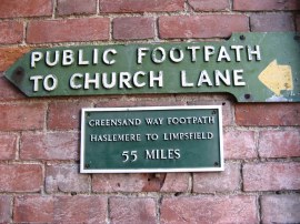 The end of the Greensand Way at Haslemere